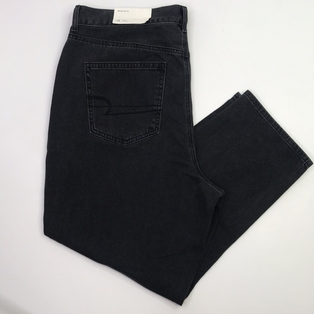 AMERICAN EAGLE Mom Jean Rocker Black Women's Sz 18 S